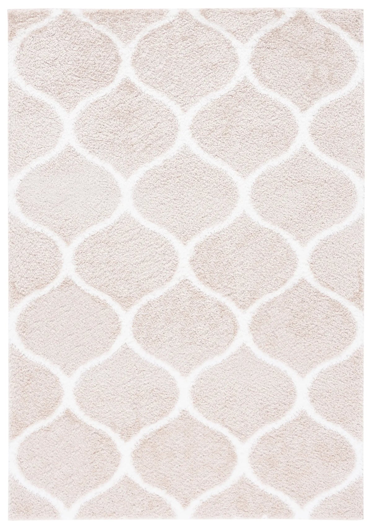Safavieh Tahoe Shag 4'-0" x 6'-0" Rug in Beige / White