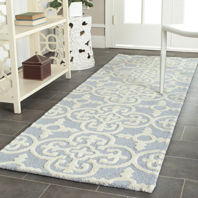 Safavieh Cambridge 2'-6" x 10'-0" Rug in Light Blue / Ivory