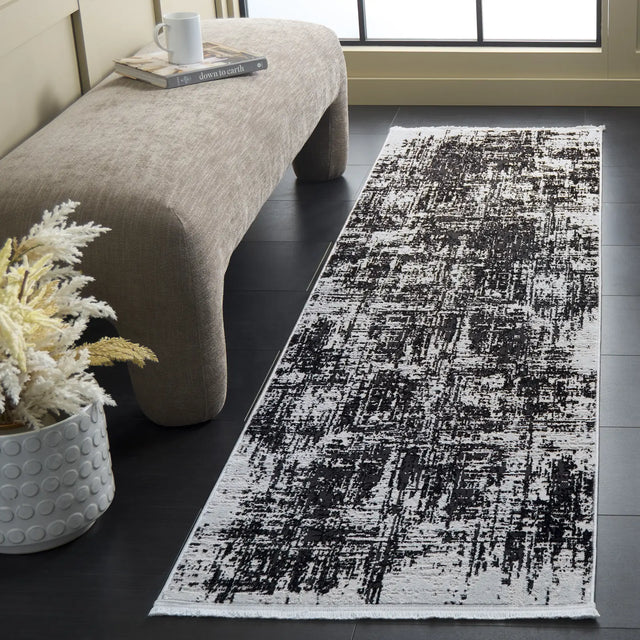 Safavieh Mila 2'-2" x 8'-0" Rug in Ivory / Black