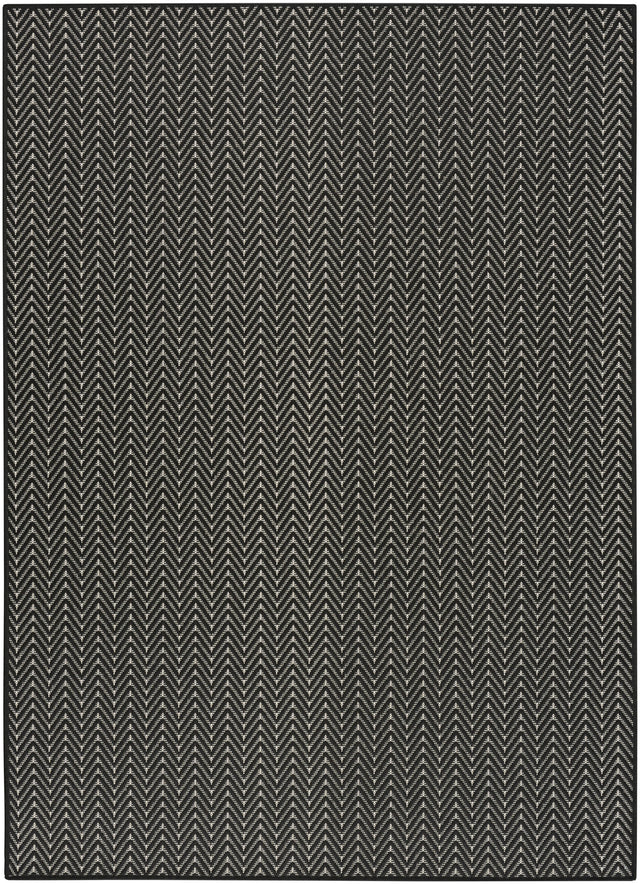 Nourison Horizon Indoor/Outdoor HOZ02 Black Contemporary Area Rugs