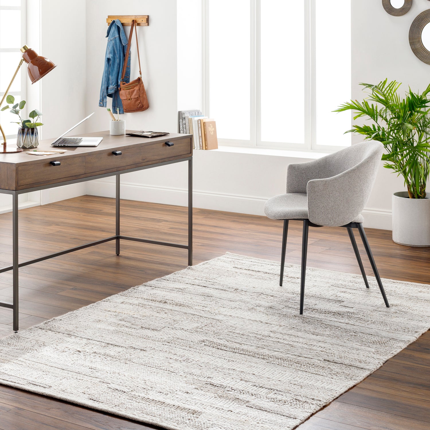 Surya Floria Fli-2302 Ivory, Brown Rug.