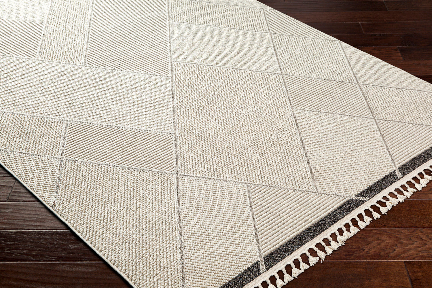 Surya Finland Fnd-2303 Cream, Black Rug.