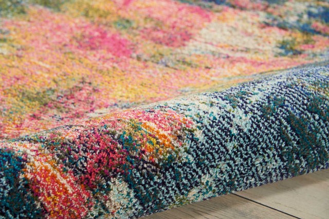 Nourison Celestial CES09 Machine Made Blue, Yellow Rug