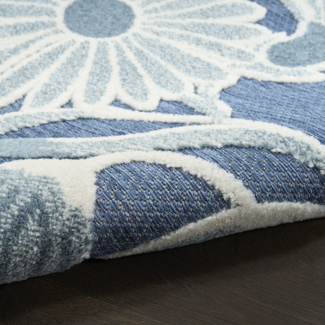 Nourison Aloha ALH33 Machine Made Blue Rug