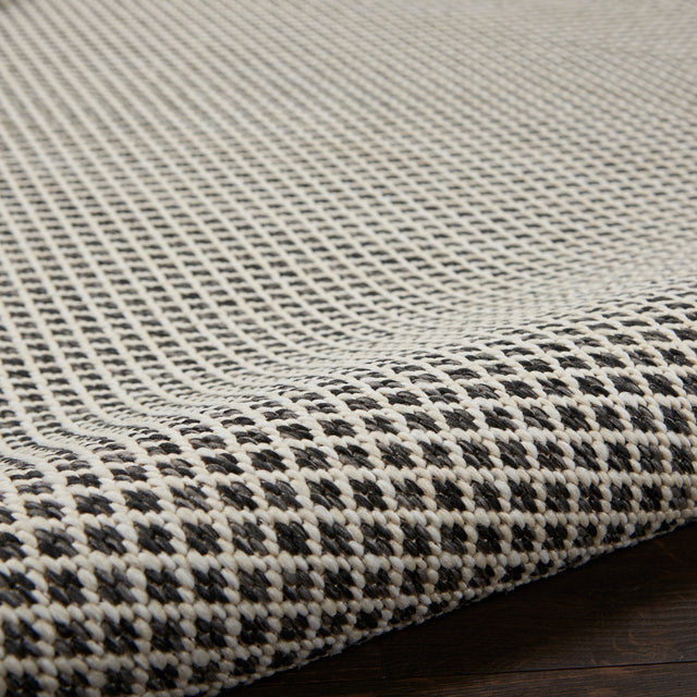 Nourison Courtyard COU01 Machine Made Ivory, Charcoal Rug