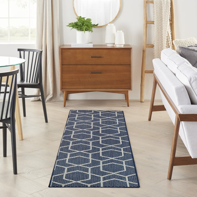 Nourison Horizon Indoor/Outdoor HOZ01 Navy Contemporary Area Rugs