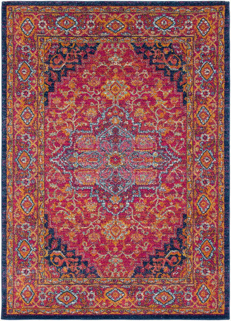 Surya Harput Hap-1009 Burgandy, Navy, Mustard, Burnt Orange, Teal, Ivory Rug.