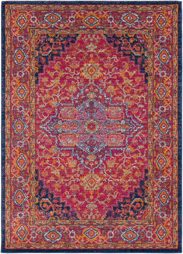 Surya Harput Hap-1009 Burgandy, Navy, Mustard, Burnt Orange, Teal, Ivory Rug.