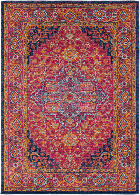 Surya Harput Hap-1009 Burgandy, Navy, Mustard, Burnt Orange, Teal, Ivory Rug.