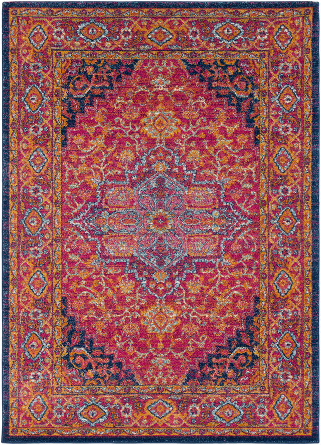 Surya Harput Hap-1009 Burgandy, Navy, Mustard, Burnt Orange, Teal, Ivory Rug.