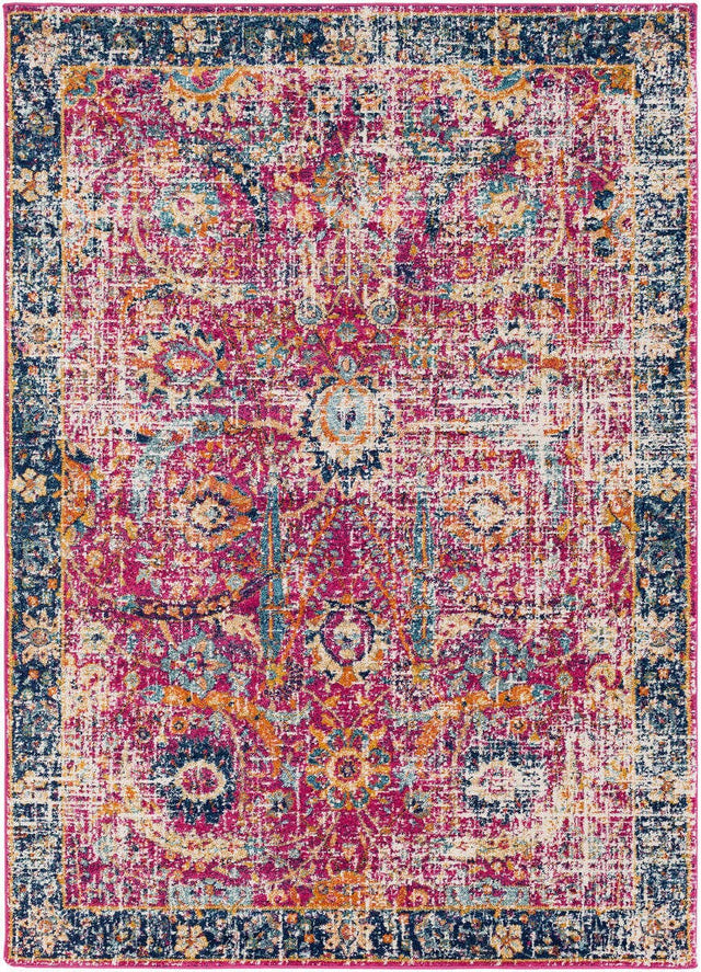 Surya Harput Hap-1013 Burgandy, Navy, Teal, Mustard, Burnt Orange, Medium Gray Rug.