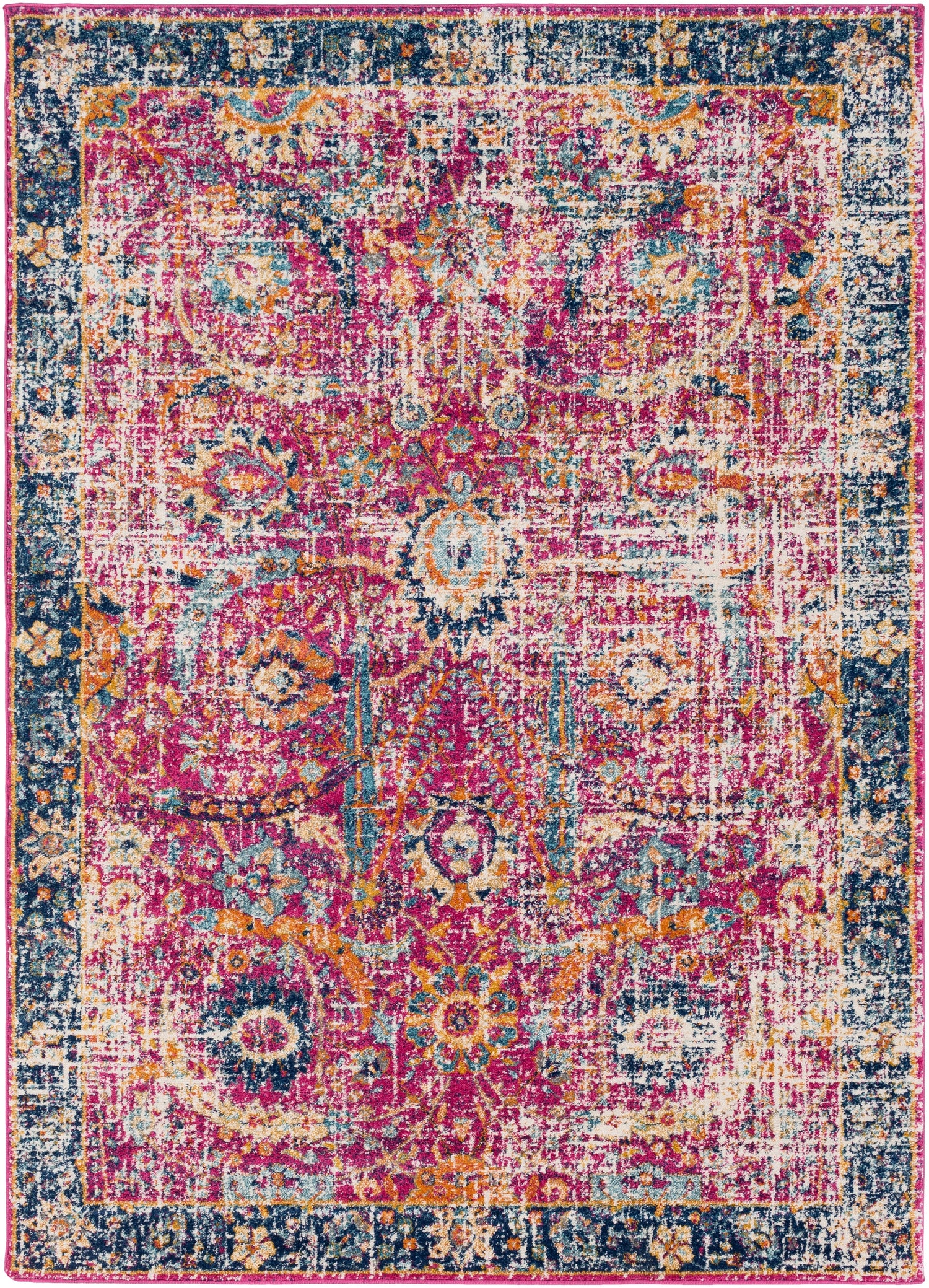 Surya Harput Hap-1013 Burgandy, Navy, Teal, Mustard, Burnt Orange, Medium Gray Rug.