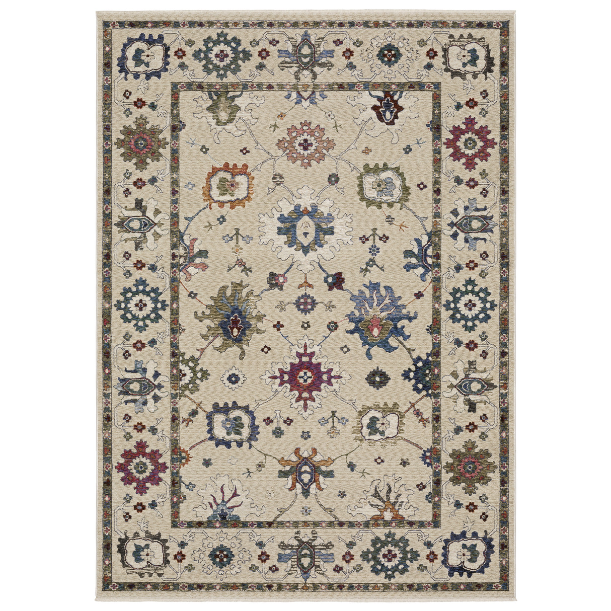 Oriental Weavers Sphinx HASTINGS HA01W Ivory Floral Rugs