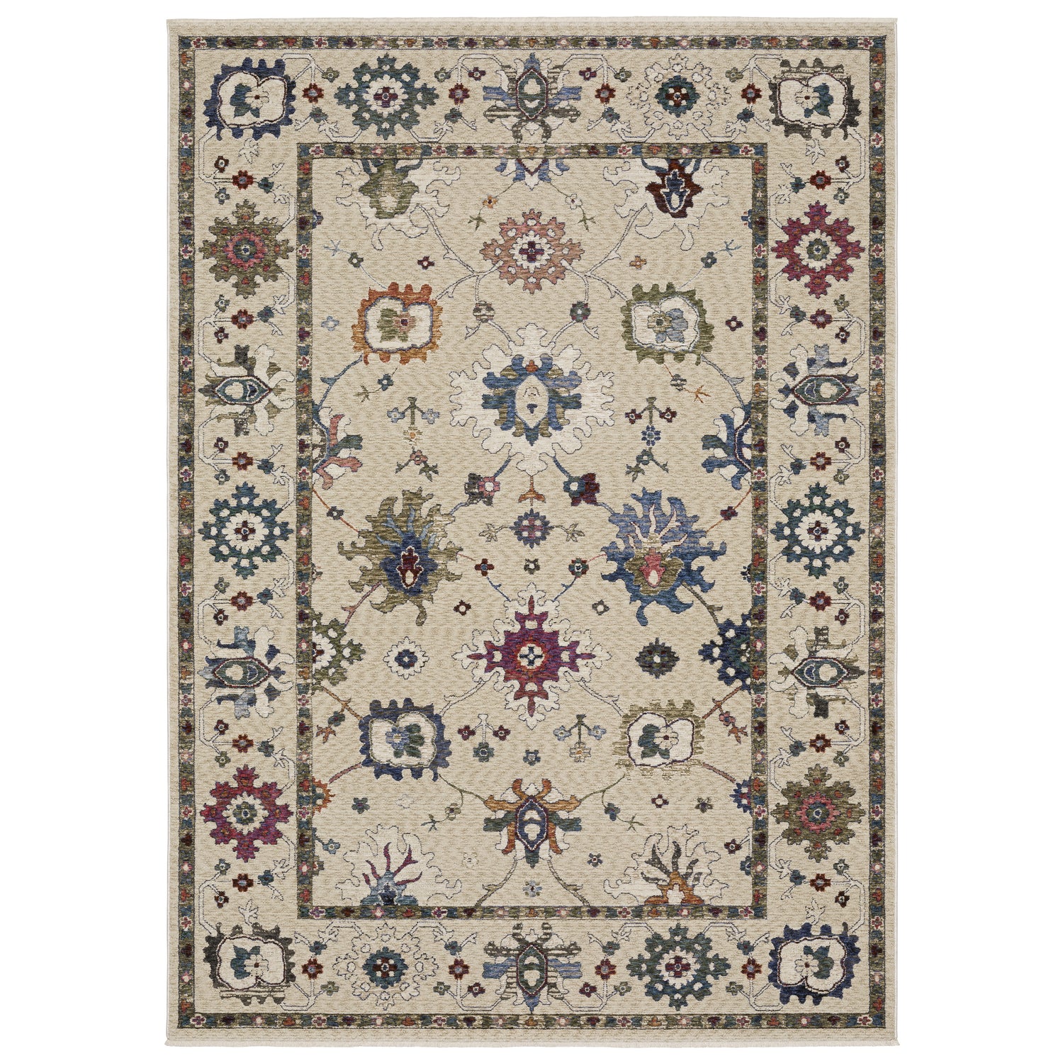 Oriental Weavers Sphinx HASTINGS HA01W Ivory Floral Rugs