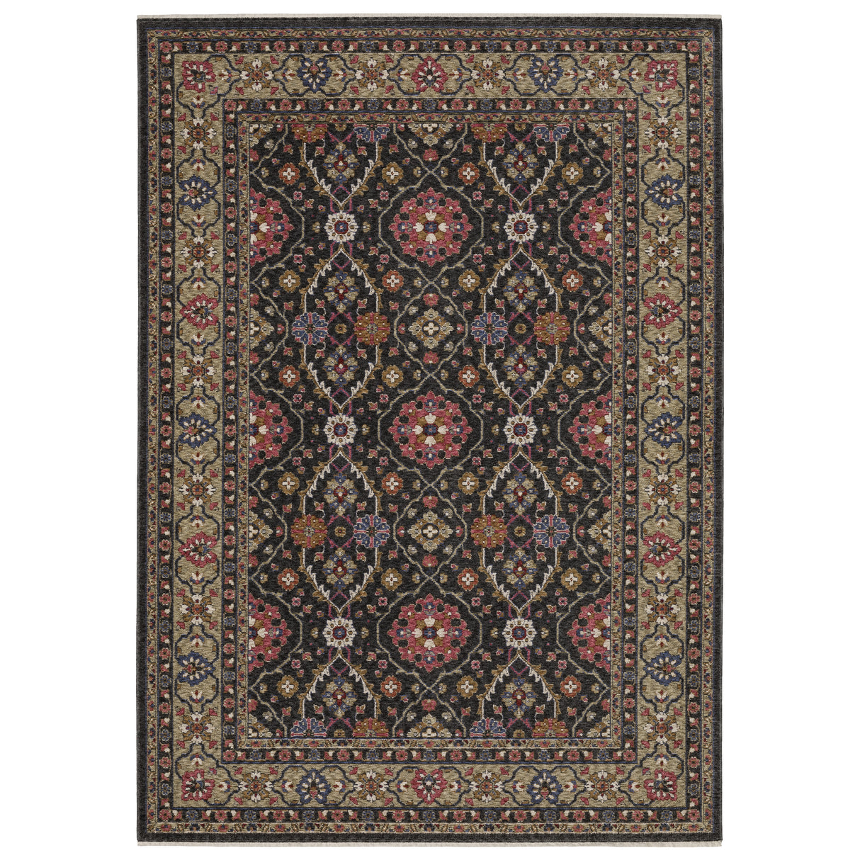 Oriental Weavers Sphinx HASTINGS HA07D Charcoal Floral Rugs