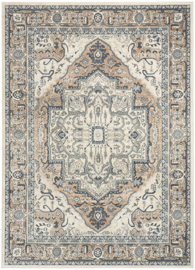 Nourison Quarry QUA18 Machine Made Ivory, Taupe Rug