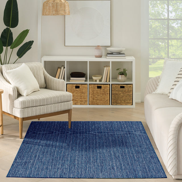 Nourison Horizon Indoor/Outdoor HOZ02 Navy Contemporary Area Rugs