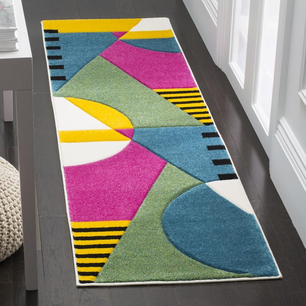 Safavieh Hollywood Hlw706C Peacock Blue / Fuchsia Rugs