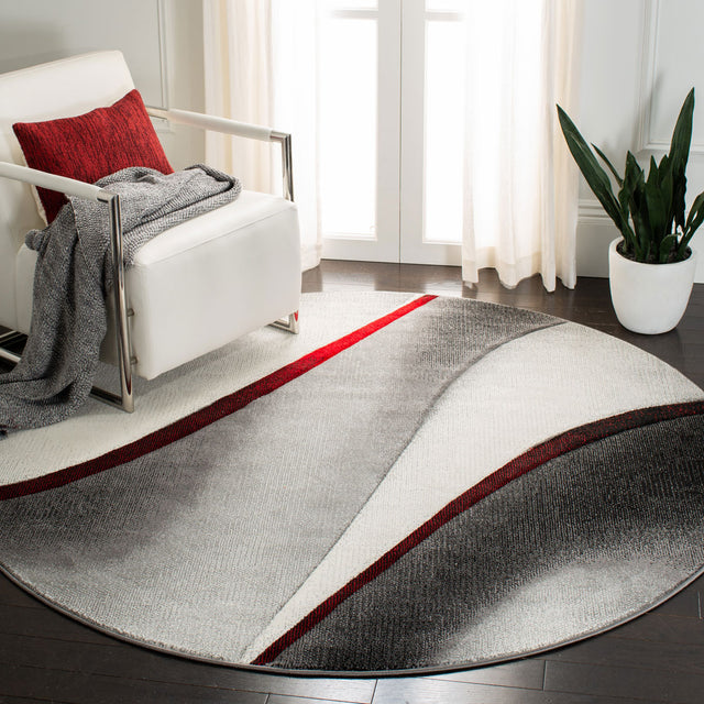 Safavieh Hollywood Hlw712K Grey/Red Rug