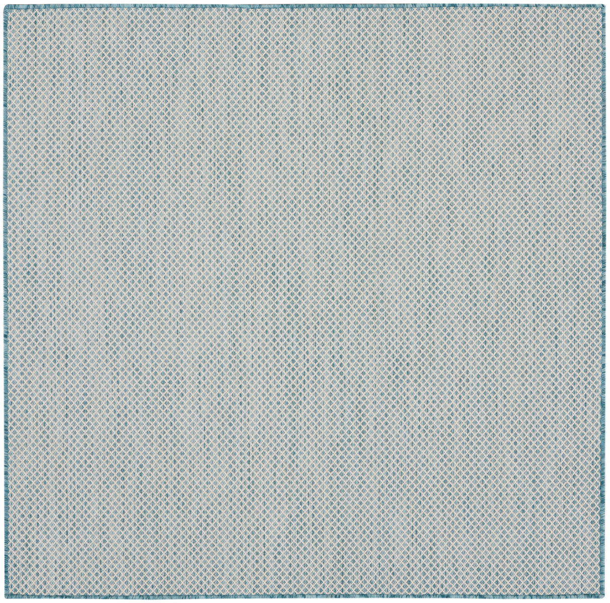 Nourison Courtyard COU01 Machine Made Ivory, Aqua Rug