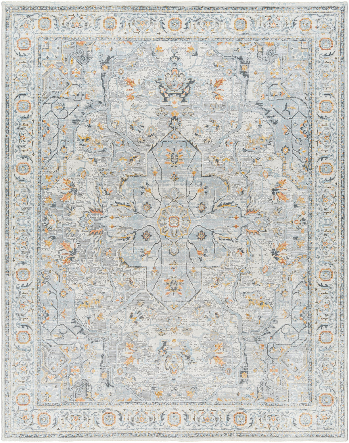 Surya Hassler Hsl-2306 Light Slate, Charcoal, Mustard, Plum Rug.