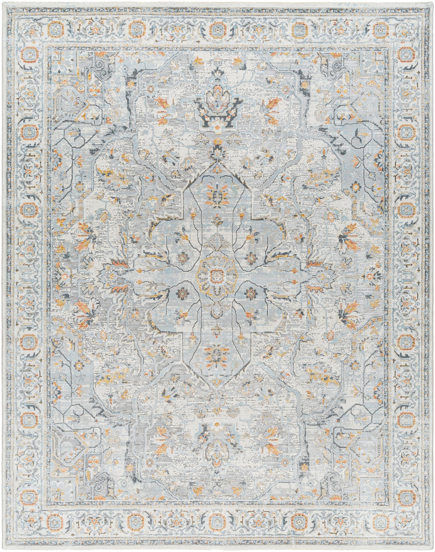 Surya Hassler Hsl-2306 Light Slate, Charcoal, Mustard, Plum Rug.