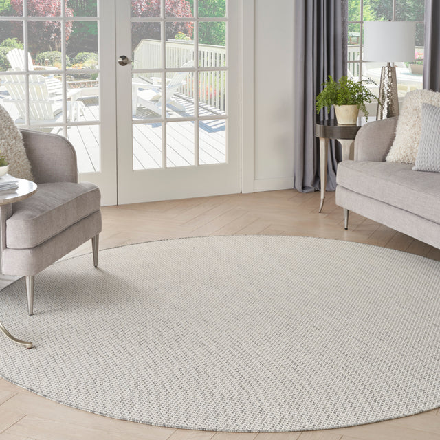 Nourison Courtyard COU01 Machine Made Ivory, Silver Rug