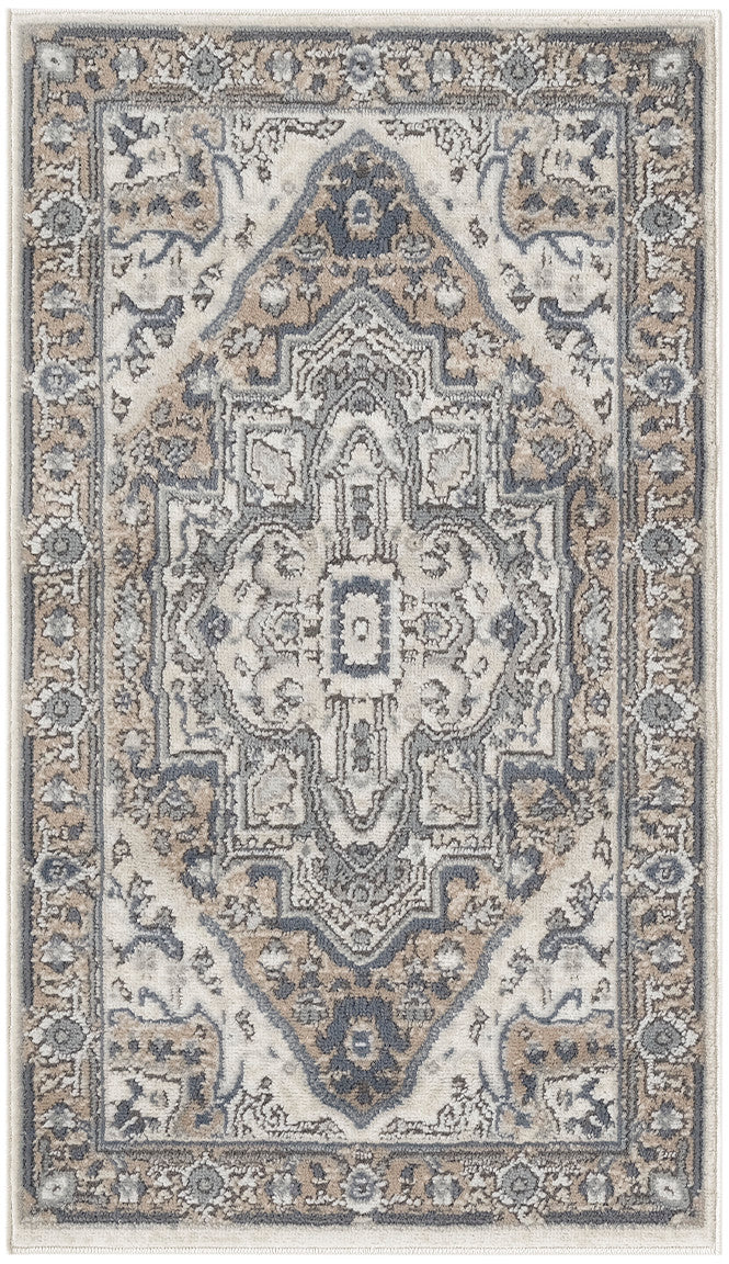 Nourison Quarry QUA18 Machine Made Ivory, Taupe Rug