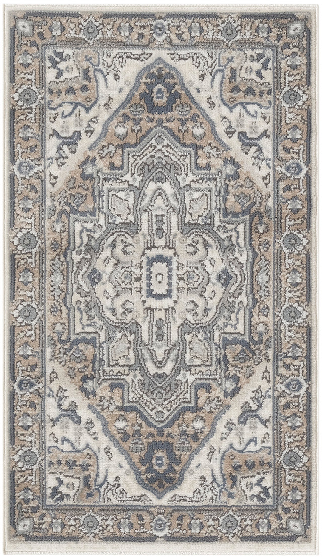 Nourison Quarry QUA18 Machine Made Ivory, Taupe Rug