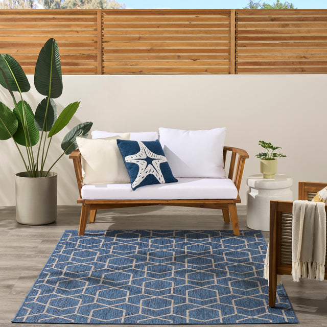 Nourison Horizon Indoor/Outdoor HOZ01 Denim Contemporary Area Rugs