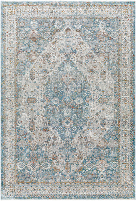 Surya Isfahan Isf-2301 Dark Blue, White, Black, Amber, Gray, Olive Rug.