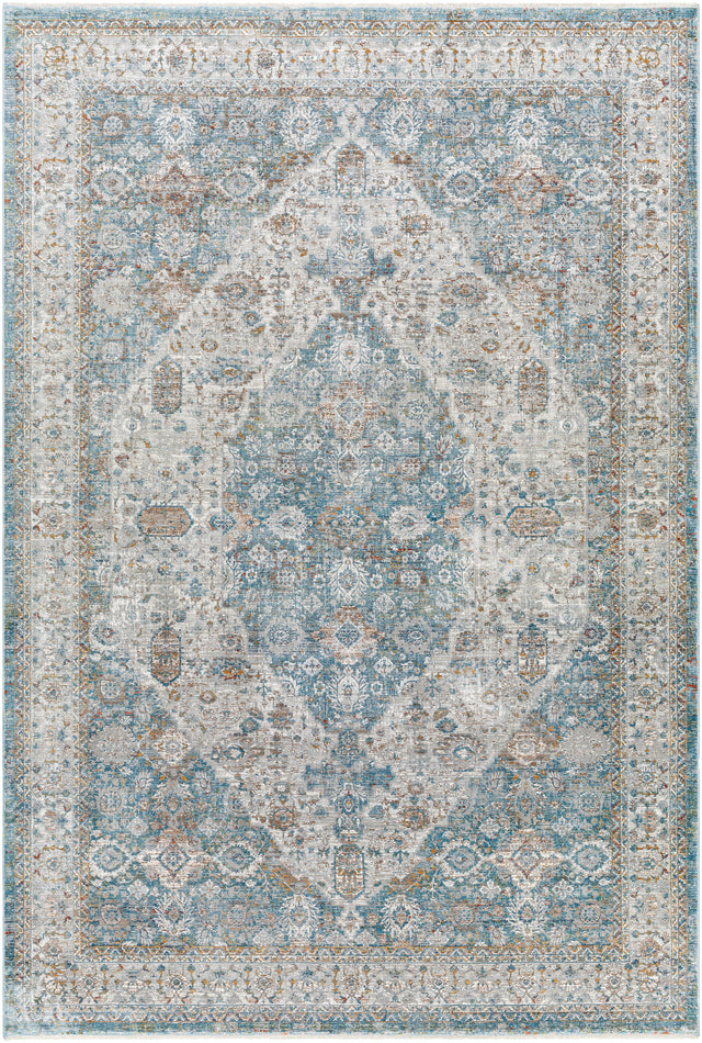 Surya Isfahan Isf-2301 Dark Blue, White, Black, Amber, Gray, Olive Rug.