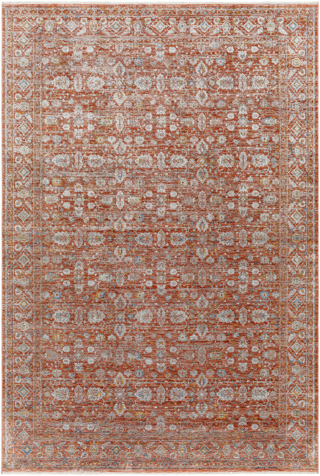 Surya Isfahan Isf-2303 Rust, Gray, Black, Tan, Olive, Amber Rug.
