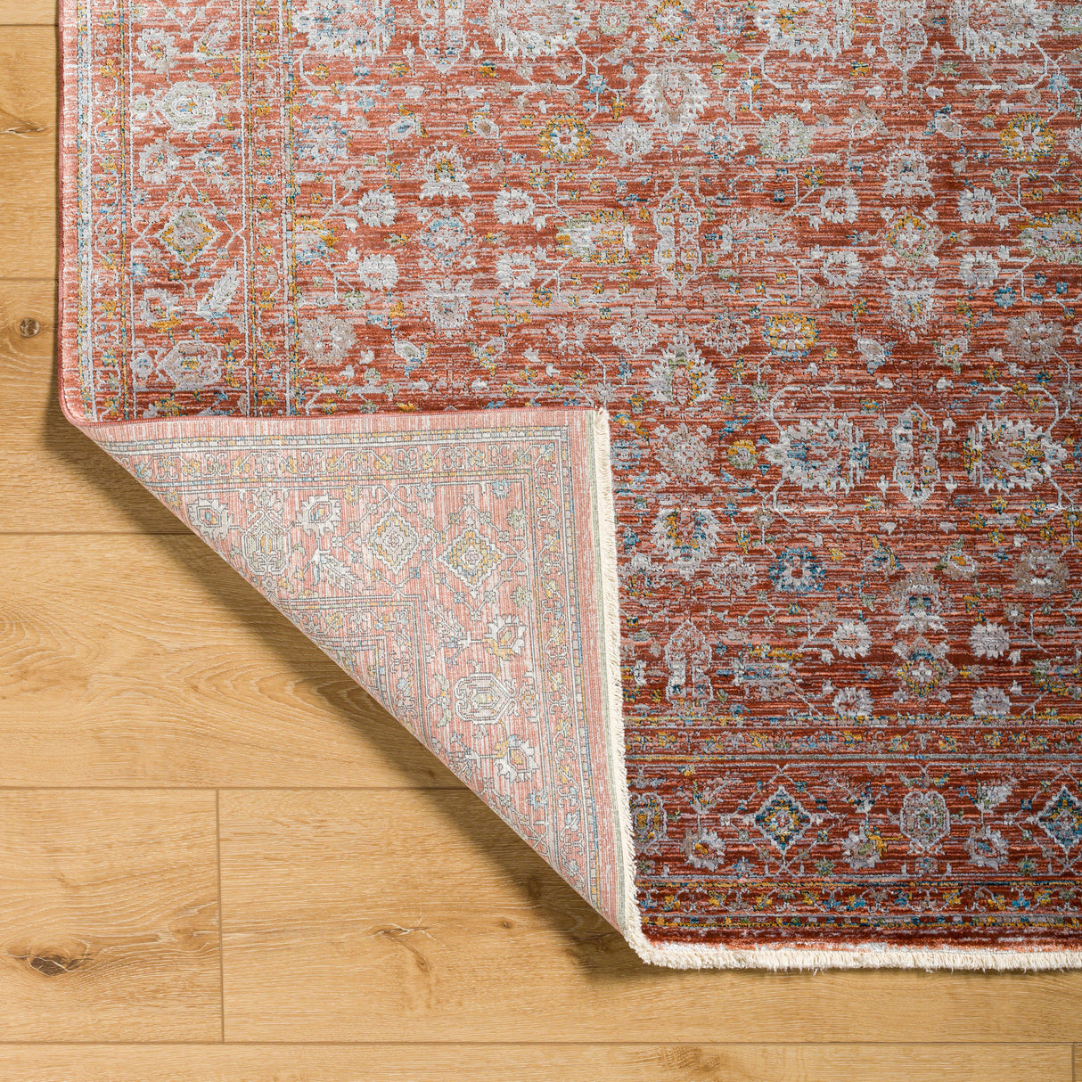 Surya Isfahan Isf-2303 Rust, Gray, Black, Tan, Olive, Amber Rug.