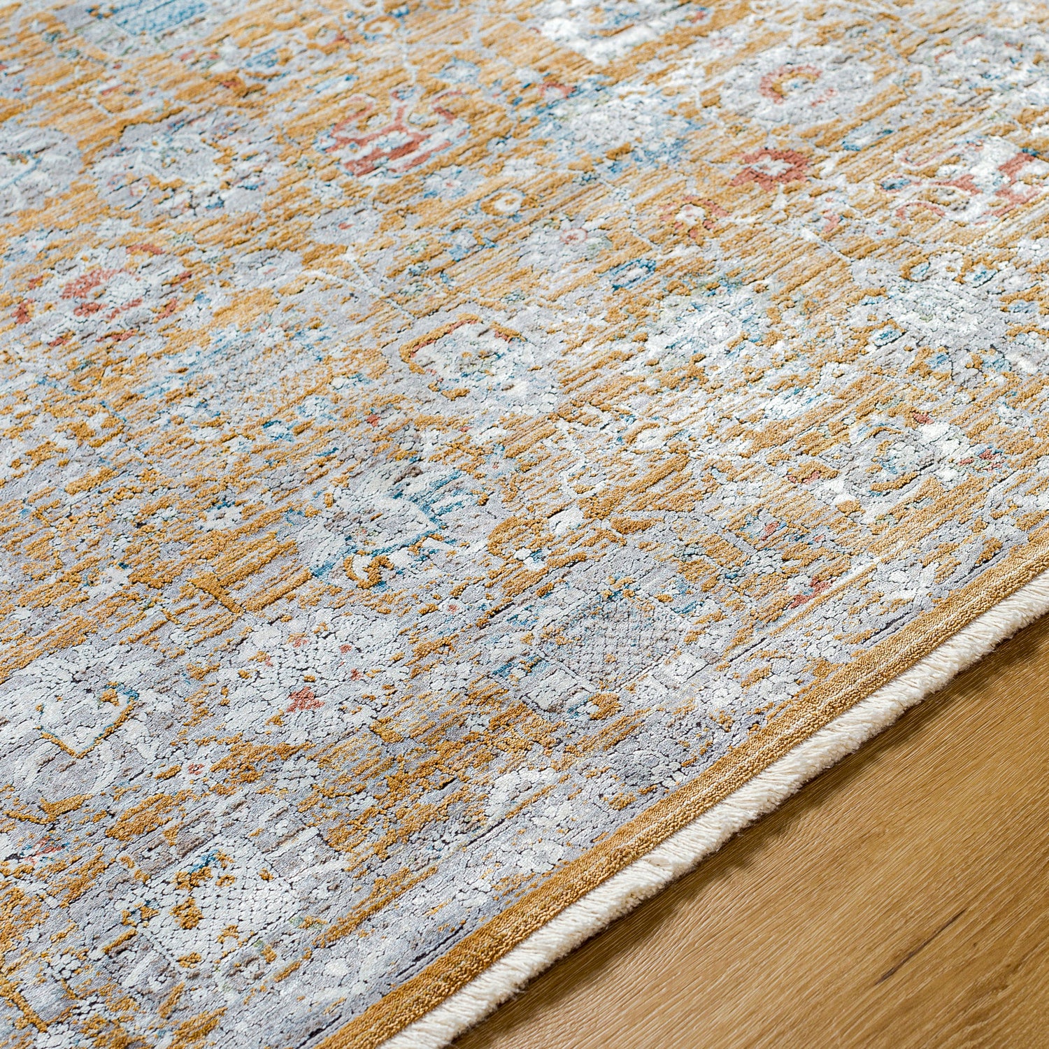 Surya Isfahan Isf-2306 Amber, Gray, White, Black, Dark Blue, Rust Rug.