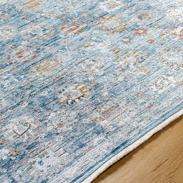 Surya Isfahan Isf-2307 Gray, Dark Blue, White, Black, Amber, Olive Rug.