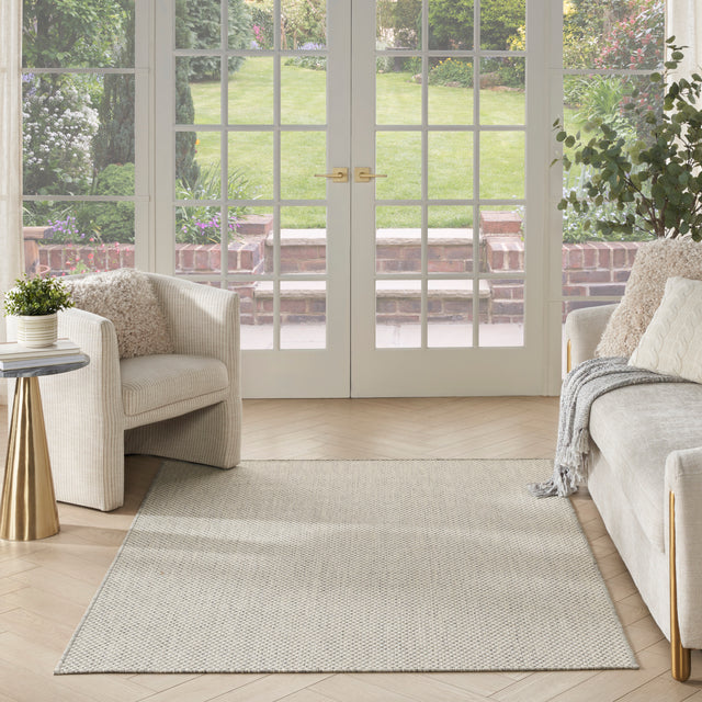 Nourison Courtyard COU01 Machine Made Ivory, Silver Rug