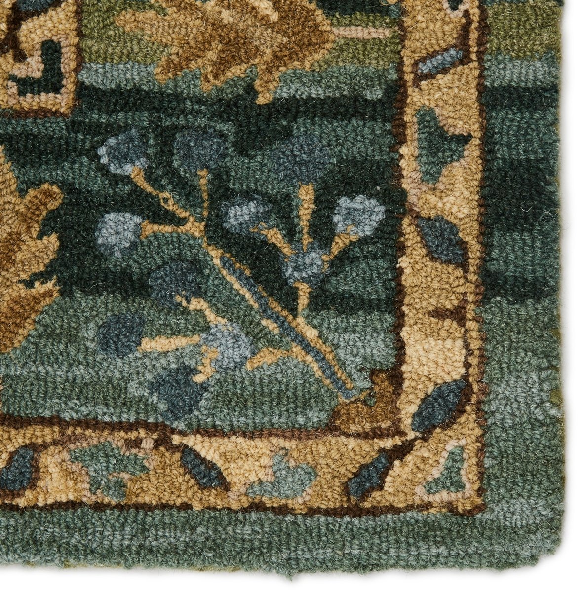Jaipur Cardamom Ahava Com03 Green/Blue Rugs.