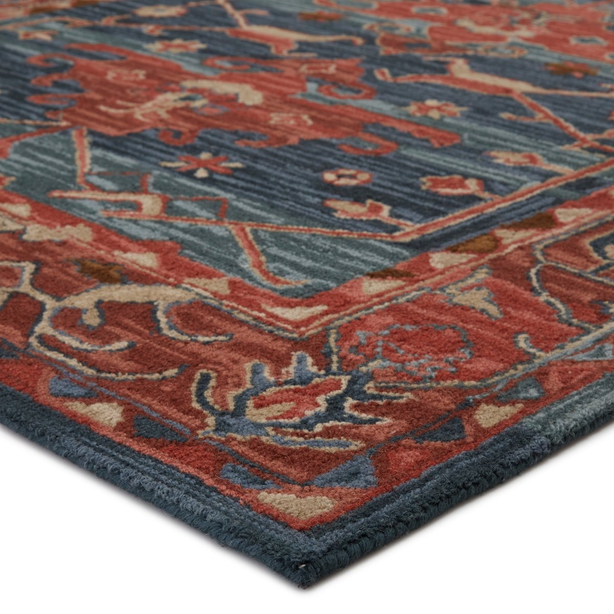 Jaipur Cardamom Cinnabar Com07 Red/Blue Rugs.