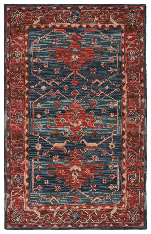 Jaipur Cardamom Cinnabar Com07 Red/Blue Rugs.