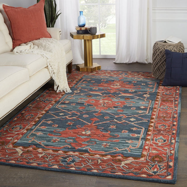 Jaipur Cardamom Cinnabar Com07 Red/Blue Rugs.