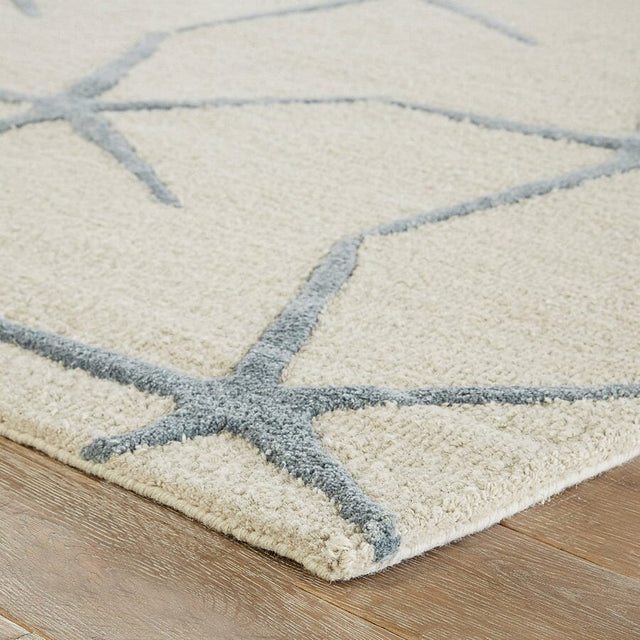 Jaipur Coastal Resort Starfishing Cor24 Moonbeam / Winter Sky Rugs.