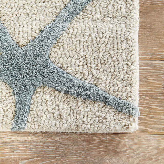 Jaipur Coastal Resort Starfishing Cor24 Moonbeam / Winter Sky Rugs.