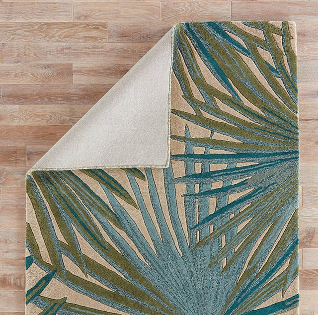 Jaipur Coastal Seaside Palmetto Cos33 Fog / Smoke Blue Rugs.