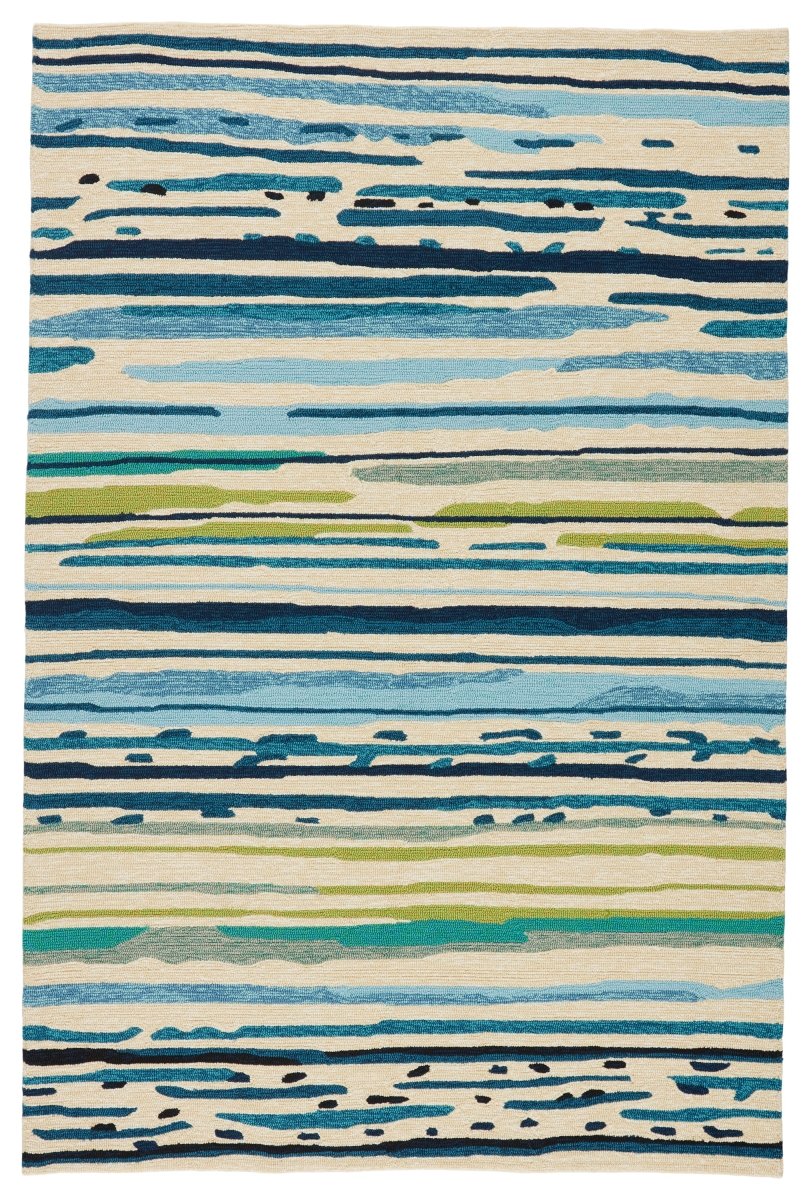 Jaipur Colours Sketchy Lines Co19 Blue/Green Rug.