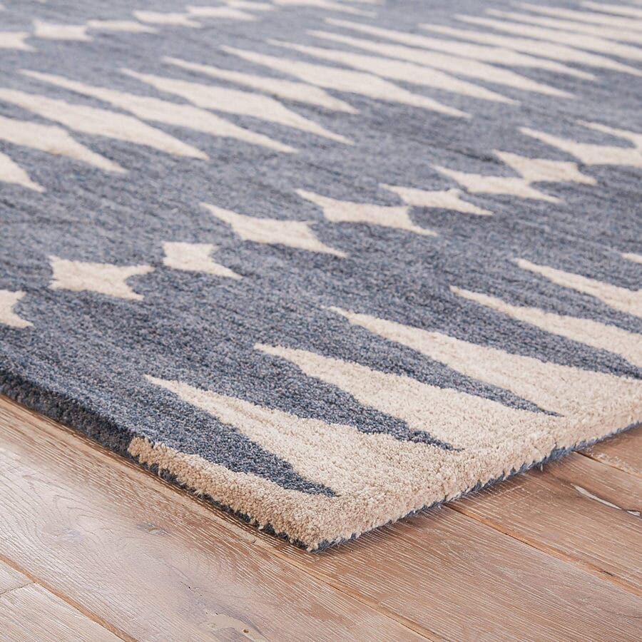 Jaipur En Casa By Luli Sanchez Tufted Tear Drops Lst27 Deep Blue / Dark Ivory Rugs.