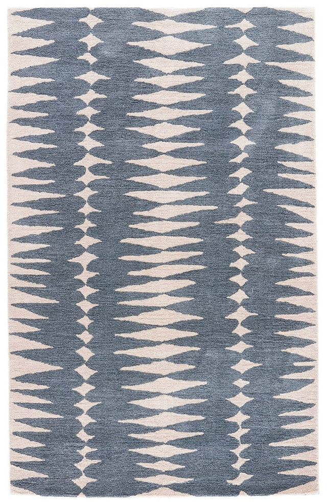 Jaipur En Casa By Luli Sanchez Tufted Tear Drops Lst27 Deep Blue / Dark Ivory Rugs.