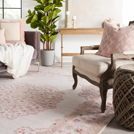Jaipur Fables Malo Fb123 Pink/White Rug.