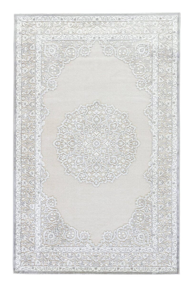 Jaipur Fables Malo Fb124 Bright White / Neutral Gray Rugs.