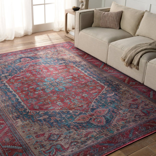 Jaipur Fairbanks By Label J Fairbanks Vin02 Red/Blue Rug.